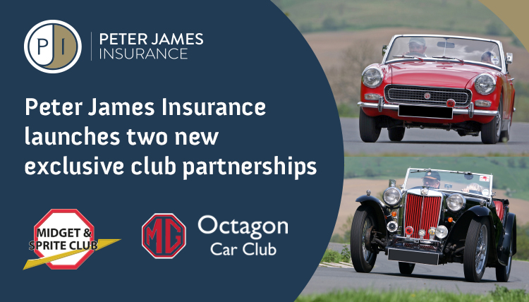 Peter James Insurance launches two new exclusive club partnerships with the MG Octagon Car Club and Midget and Sprite Club